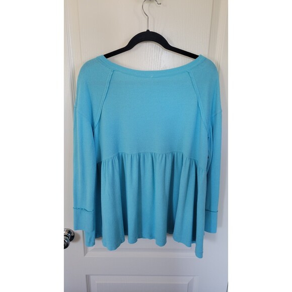 Free People Turquoise Mirage Forever Your Girl Tee - Picture 3 of 4